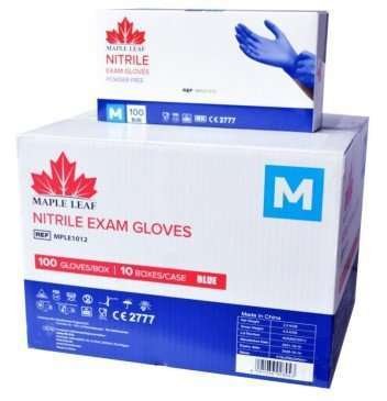 Maple Leaf handschoen, Nitrile Blauw M