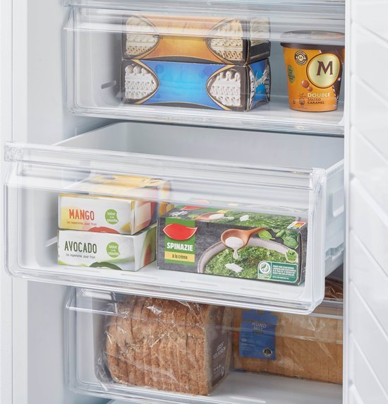 Inventum VR1850W No Frost kastmodel vriezer energiezuinig - 272 liter - 185 cm hoog - Supervriezen - Superkoelen - Energielabel C - Ledverlichting - Geschikt voor garage tot -15°C - Diepvrieskast - Vrijstaand - 8 lades/vakken - Wit