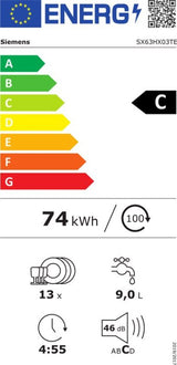 Siemens inbouwvaatwasser SX63HX03TE - iQ300 - XXL Extra hoog
