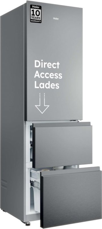 Haier koelkast HTR3518ENMX - Direct Access Lades - RVS
