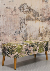 Mr M Monstera Bench, slaapkamerbank, gestoffeerde bank