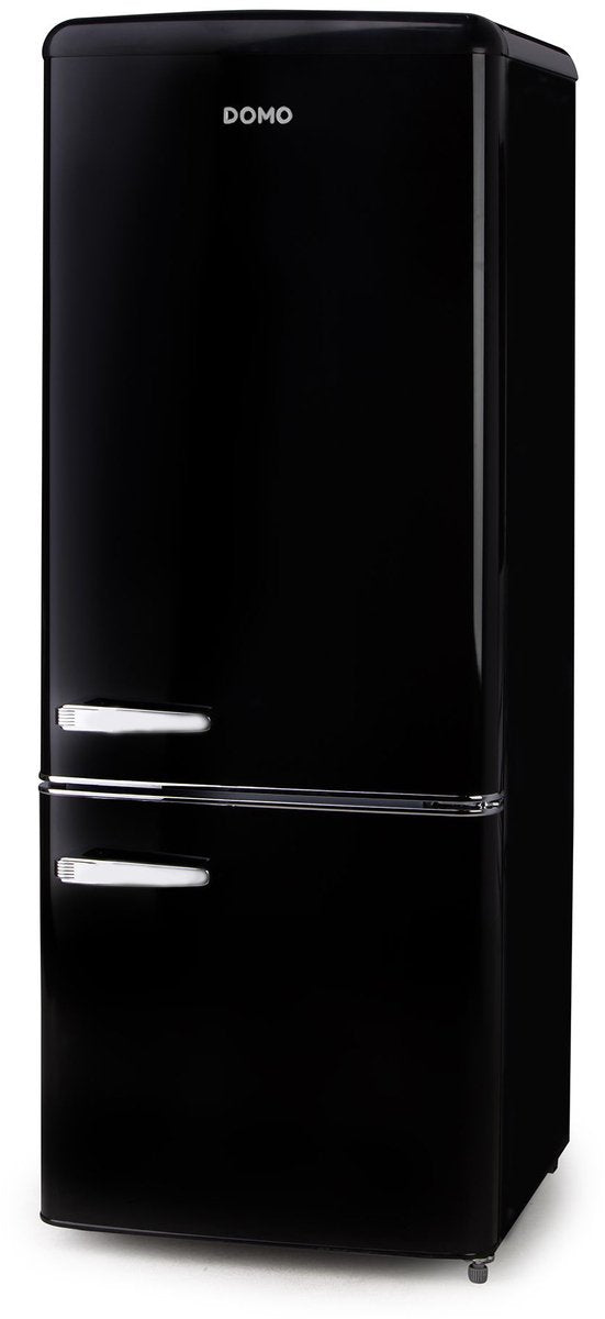 DOMO DO91706R Retro Koel-Vriescombinatie - Energieklasse D - 191 L - Zwart