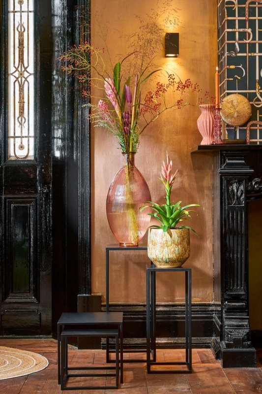 Mica Decorations Goa bijzettafel - Set van 2 - Metaal - Zwart