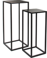 Mica Decorations Goa bijzettafel - Set van 2 - Metaal - Zwart