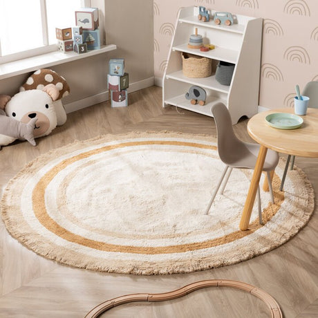 Little Olly Rond wasbaar kinderkleed - Milo Beige 120cm Ø