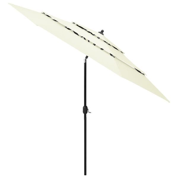 vidaXL Parasol 3-laags met aluminium paal - 3 m - zandkleurig