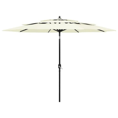 vidaXL Parasol 3-laags met aluminium paal - 3 m - zandkleurig