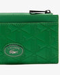 Lacoste - Heren Leren Kaartenhouder met Rits – Groen