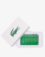 Lacoste - Heren Leren Kaartenhouder met Rits – Groen