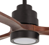 CREATE - Plafondventilator 40W silent Ø132 cm - Met Verlichting drie temperaturen - Met Afstandsbediening - 6 Snelheden - Timer - Zomer/Winter functie - Zwart - WIND STYLANCE