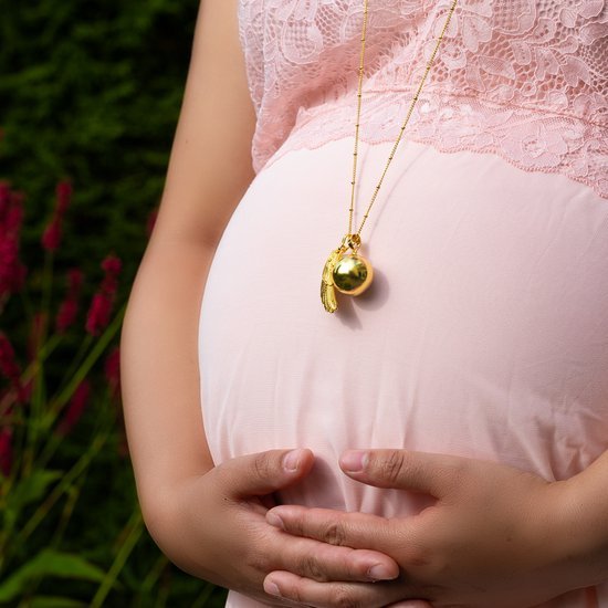 Bolara Zwangerschapsketting met Babybel - Goudkleurig met Vleugel