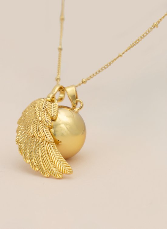 Bolara Zwangerschapsketting met Babybel - Goudkleurig met Vleugel