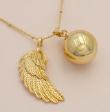 Bolara Zwangerschapsketting met Babybel - Goudkleurig met Vleugel