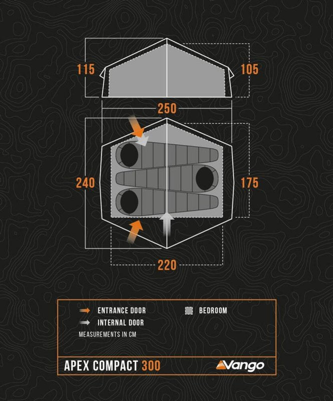 VANGO - tent - koepeltent - lichtgewicht - kamperen - Apex Compact 300 - Forest Green