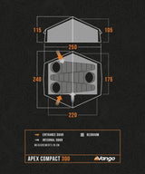 VANGO - tent - koepeltent - lichtgewicht - kamperen - Apex Compact 300 - Forest Green