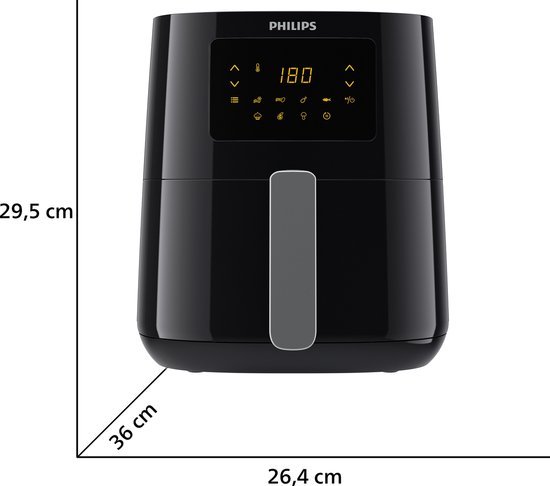 Philips Airfryer Essential 3000 Series - HD9252/70 - 4 liter (L)- Hetelucht friteuse - Digitaal display - Warmhoudfunctie