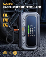 YaberAuto Starthulp powerbank met 160 psi compressor, 6500 A starter powerbank