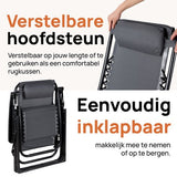 2x Novitaa Opvouwbare Ligstoelen Duoset - Grijs