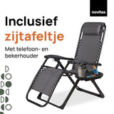 2x Novitaa Opvouwbare Ligstoelen Duoset - Grijs