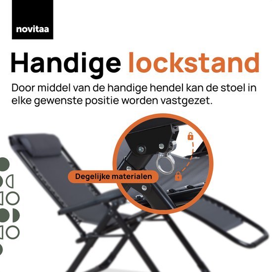 2x Novitaa Opvouwbare Ligstoelen Duoset - Grijs