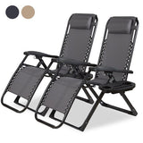 2x Novitaa Opvouwbare Ligstoelen Duoset - Grijs