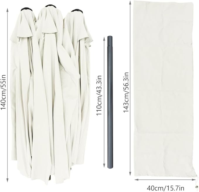 VOUNOT dubbele parasol, beige