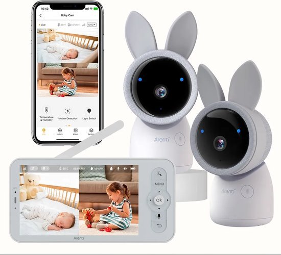 Arenti AINanny - Wifi Babyfoon Met 2 Camera's Duopack