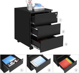 SONGMICS verrijdbaar ladenblok met 3x lade - kleur zwart