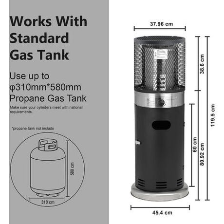 Bali OUTDOORS gasverwarming 7,3 kW – RVS terrasverwarming 