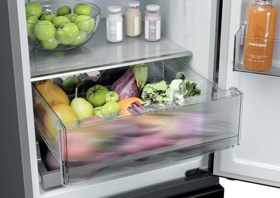Haier koelkast HTR3518ENMX - Direct Access Lades - RVS