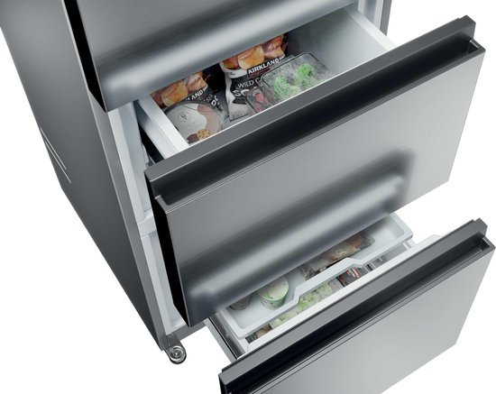 Haier koelkast HTR3518ENMX - Direct Access Lades - RVS