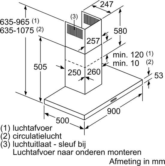 Siemens afzuigkap LC96BBC50 - Wandschouw - 90 cm