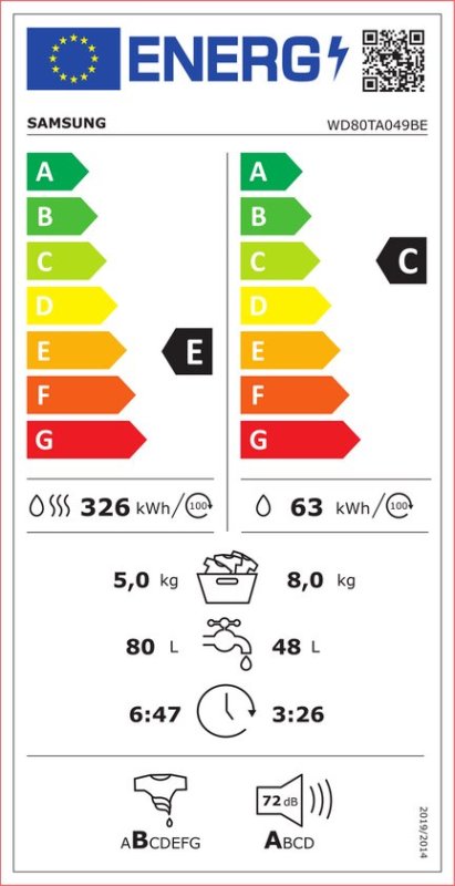 Samsung was-droogcombinatie WD80TA049BE