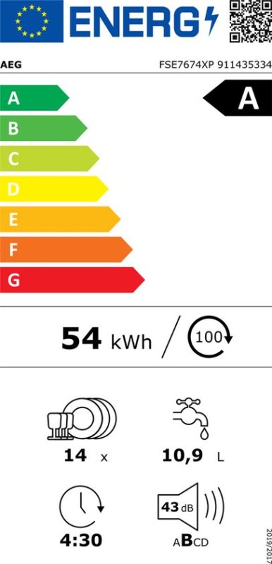 AEG inbouwvaatwasser FSE7674XP 5000 serie