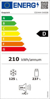 Exquisit Amerikaanse koelkast CDJ444-040DB - Zwart