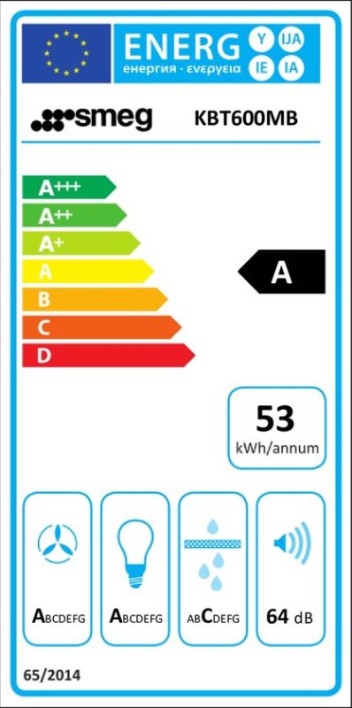 SMEG afzuigkap KBT600MB - Mat zwart - 60 cm