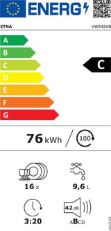 ETNA inbouw vaatwasser VW942HN - XXL - 60 cm 