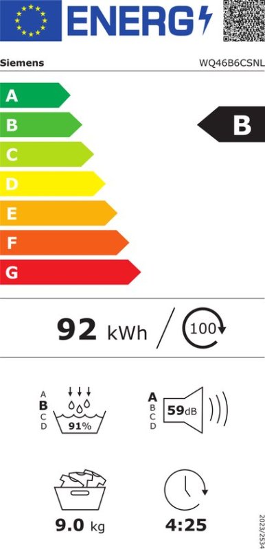 Siemens warmtepompdroger WQ46B6CSNL - iQ700 - Wit