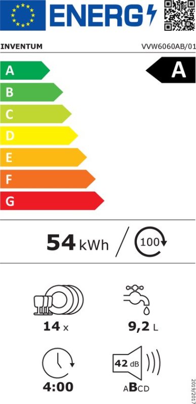 Inventum vaatwasser VVW6060AB - vrijstaand
