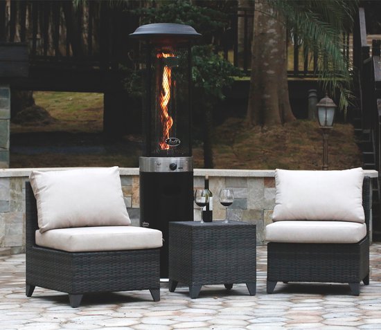 Bali OUTDOORS Lounge Terrasverwarmer 11kW - Staande Heater - Flameheater - incl. Gasdrukregelaarset 50 mbar & Slang 50 cm - Gas - Model SRPH84