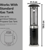 Bali OUTDOORS Lounge Terrasverwarmer 11kW - Staande Heater - Flameheater - incl. Gasdrukregelaarset 50 mbar & Slang 50 cm - Gas - Model SRPH84