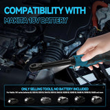 Byczone accu ratelsleutel voor Makita 18V accu, 3/8 inch verlengde elektrische ratelsleutelset met ledlicht, 9 10 11 12 13 14 15 17 mm dopsleutels, 320 omw/min, 80 N.m