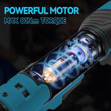 Byczone accu ratelsleutel voor Makita 18V accu, 3/8 inch verlengde elektrische ratelsleutelset met ledlicht, 9 10 11 12 13 14 15 17 mm dopsleutels, 320 omw/min, 80 N.m