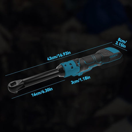 Byczone accu ratelsleutel voor Makita 18V accu, 3/8 inch verlengde elektrische ratelsleutelset met ledlicht, 9 10 11 12 13 14 15 17 mm dopsleutels, 320 omw/min, 80 N.m