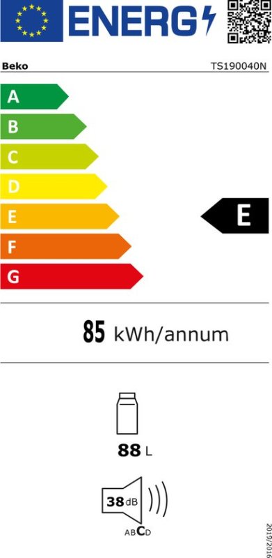 Beko koelkast TS190040 - Tafelmodel - Wit