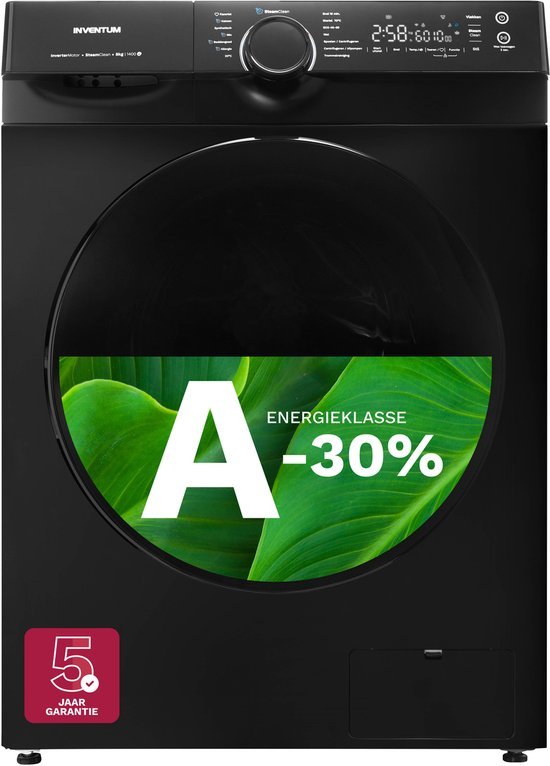 Inventum wasmachine VWM8030B - 8kg - Zwart