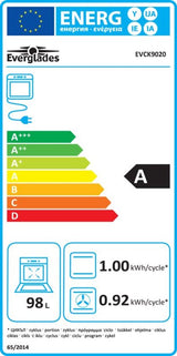 Everglades gasfornuis EVCK9020 - Mat Zwart - 90cm
