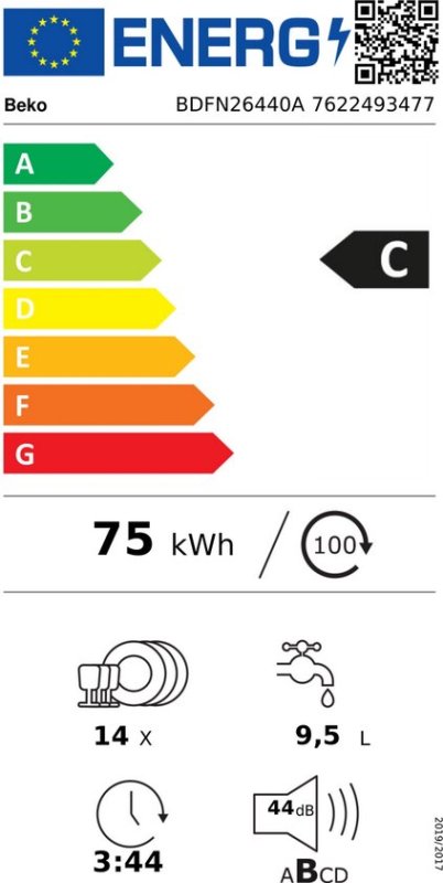 Beko vaatwasser BDFN26440A - Vrijstaand - Antraciet