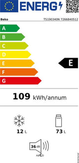 Beko koelkast TS190340N - Vrijstaand - Wit