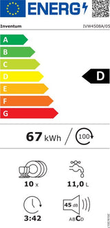 Inventum smalle inbouw vaatwasser IVW4508A - 45 cm
